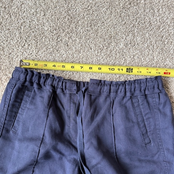 Lou & Grey for Loft Linen Blend Navy Pull on Tapered Pants - Picture 6 of 7